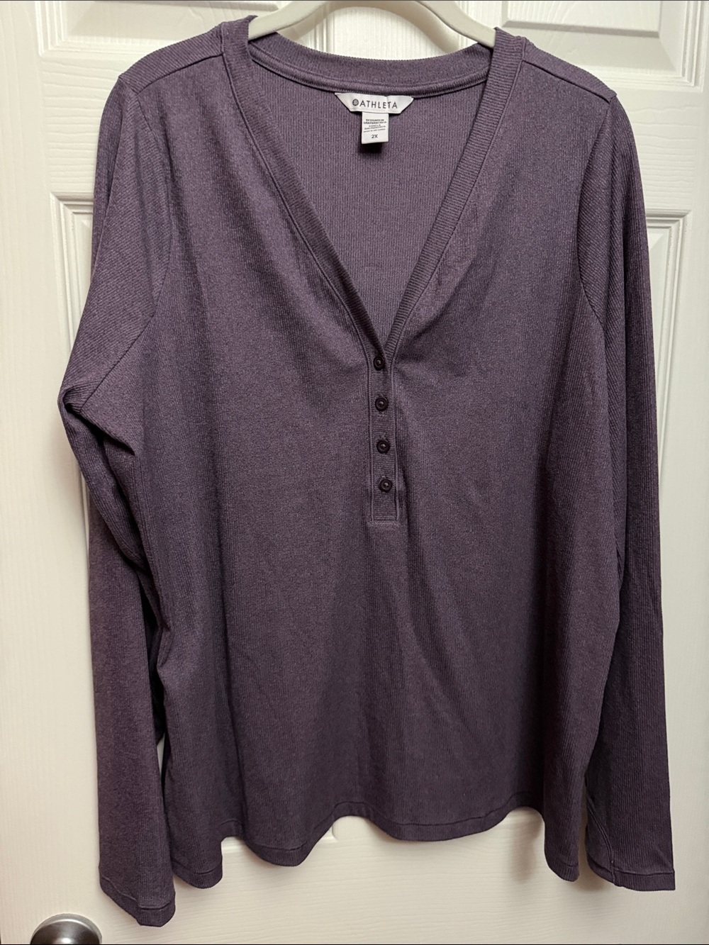 Athleta Plum Henley Long-Sleeve Top